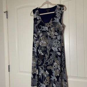 Navy print casual dress Size 14